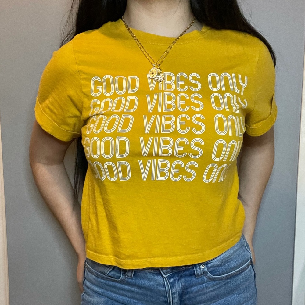 “ Good Vibes Only “ yellow shirt
